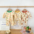 Printed Crewneck Home Wear Suit Cotton Underwear Two-Piece Set